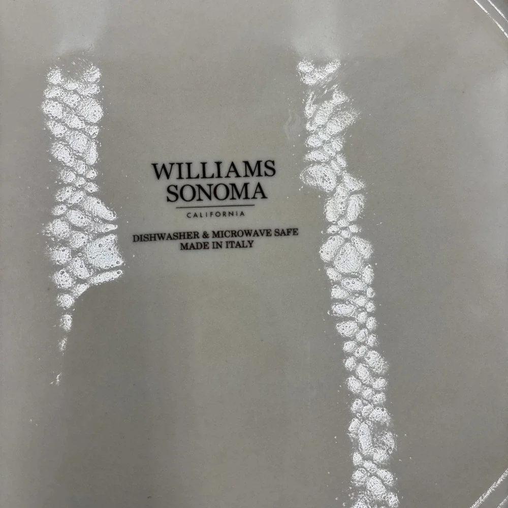 Williams-Sonoma Yellow Rim Blue Flower Dinner Plate Italian Sicily, 11